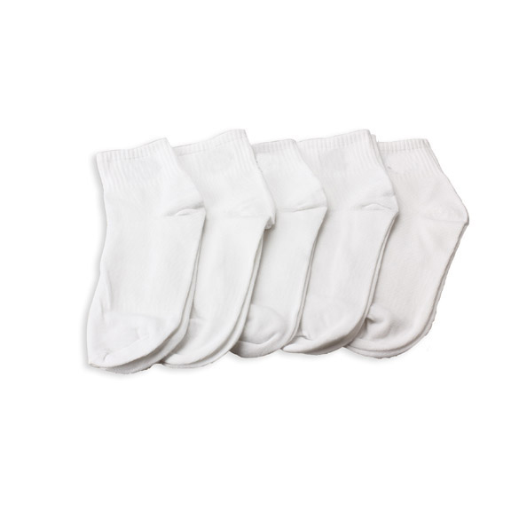 High Quality 5 Pairs Men's Ankle Socks Men's Cotton Low Cut Sport Athletic Socks Free Size White BS88