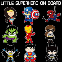 Litter Superheroes Baby On Board Reflective Car Stickers And Decals for chevrolet cruze ford focus vw hyundai honda kia bmw e46
