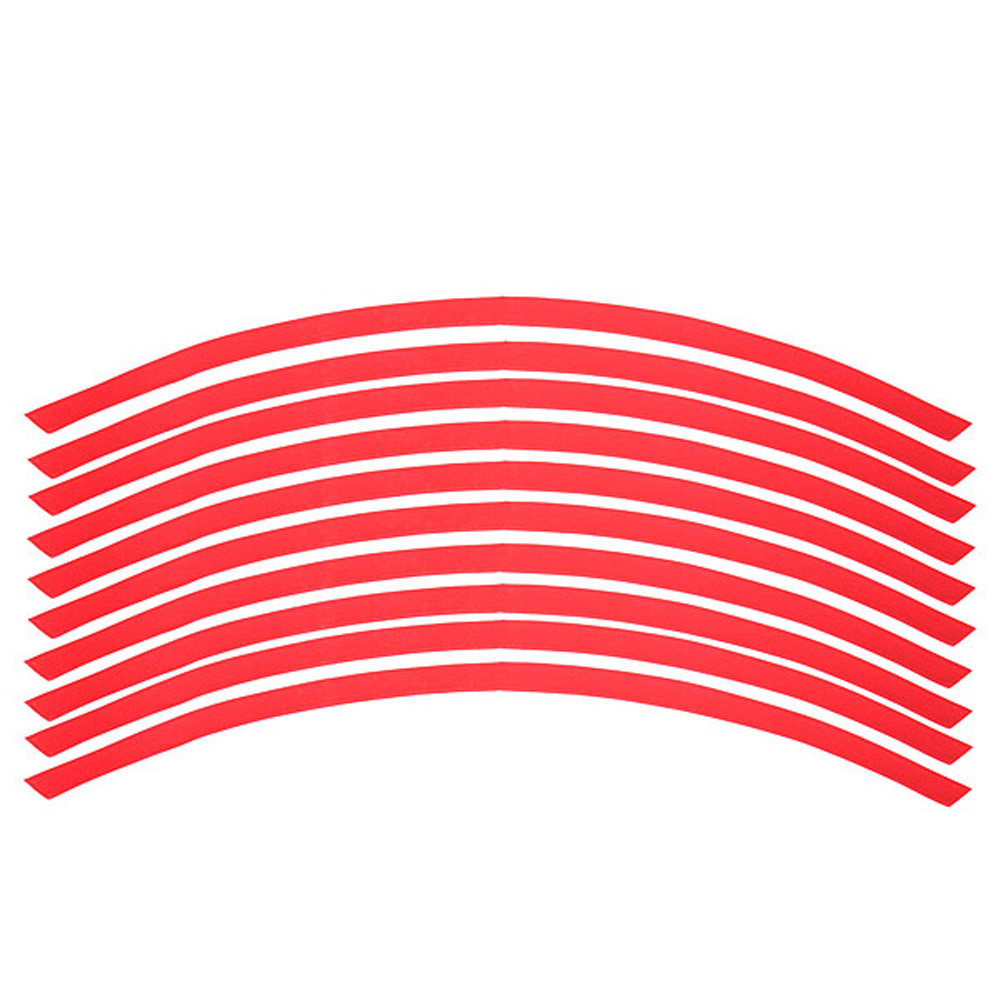 Shopping Time 16 STRIPES 10 Car Motorcycle Bike Wheel Rim Sticker Tape red