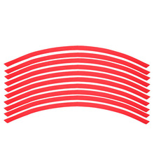Shopping Time 16 STRIPES 10 Car Motorcycle Bike Wheel Rim Sticker Tape red