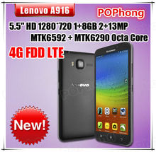 F Original Lenovo A916 5 5 inch 4G FDD LTE Mobile Phone MTK6592 Octa Core 1GB