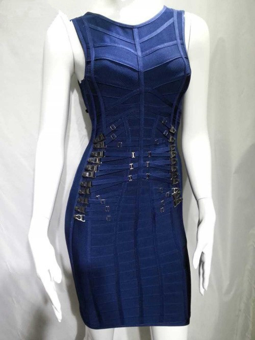 Free shipping 2015 new arrival O-neck blue dress striped pencil lady summer dress vestidos celebrity  sleeveless club dress