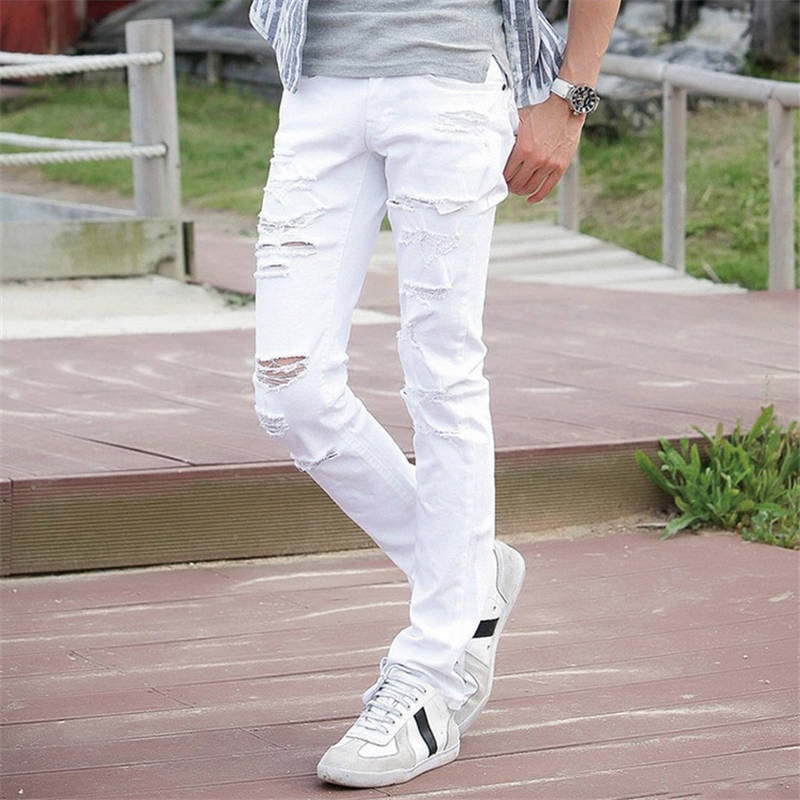 Collection Skinny Jeans White Men Pictures - Reikian