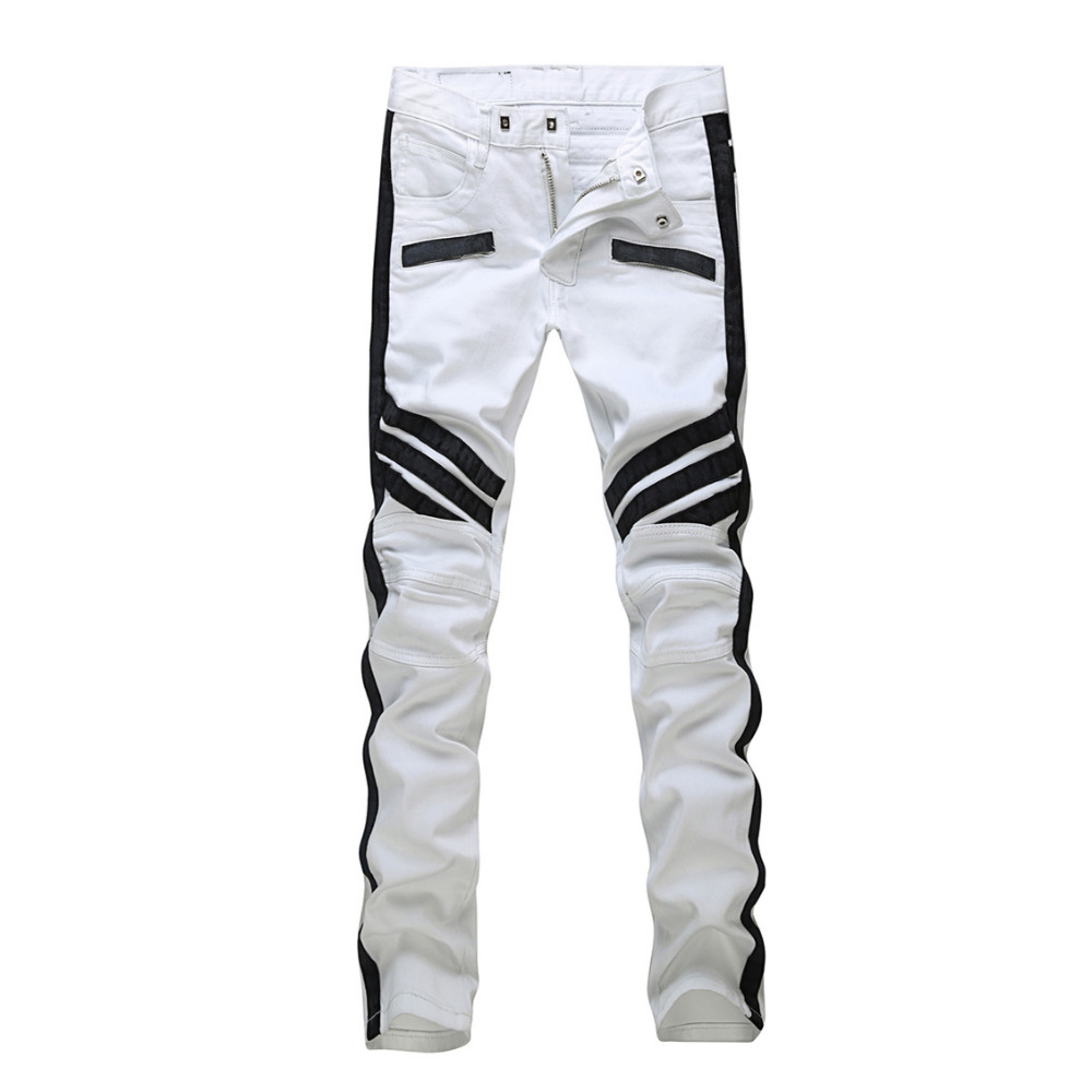 Printed jeans high quality casual cotton mens jeans brand design biker jeans for men slim fit men pants 919