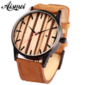 Brand calendar quartz men wood face watch designer 2016 man women leather sport watches casual wooden