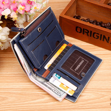 New Fashion Men Card Bit Buttons Wallets Muti Enterprise Short Brand Wallet Money Zipper Wallets Card