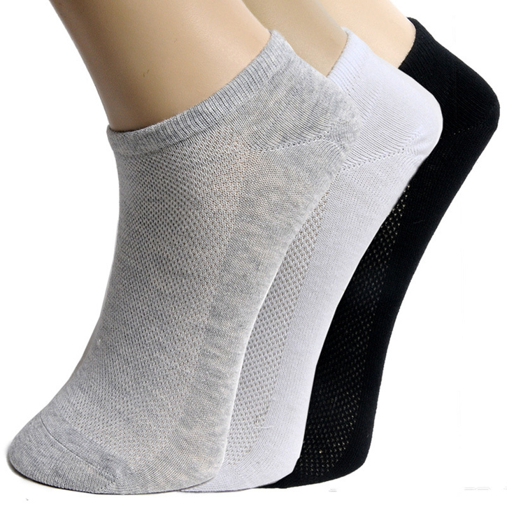 10 pairs Men s socks brand quality polyester casual breathable 3 Pure Colors sports Mesh short