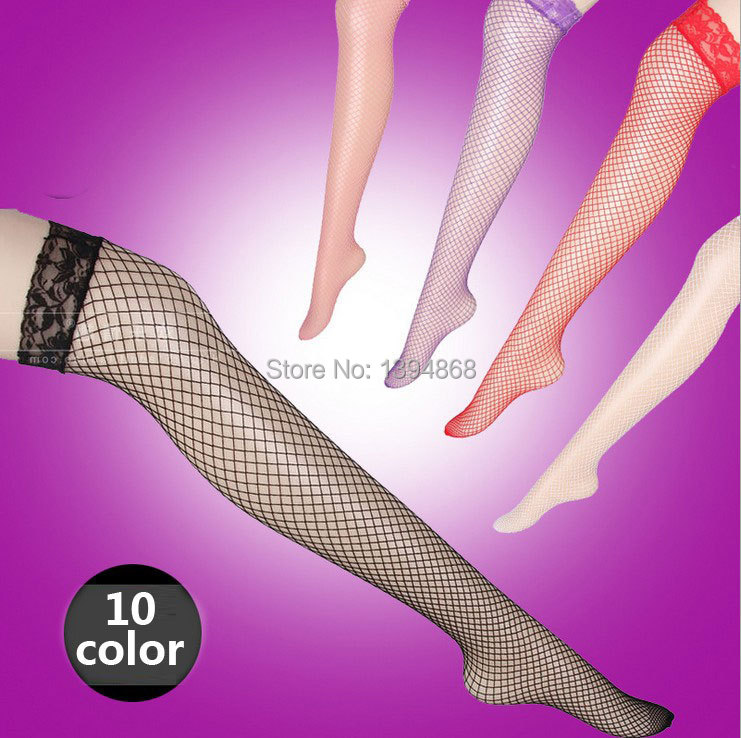 Female Sexy Stockings New 2014 Women Thigh High Sexy Lingerie Sheer Lace Net Fishnet Stockings White