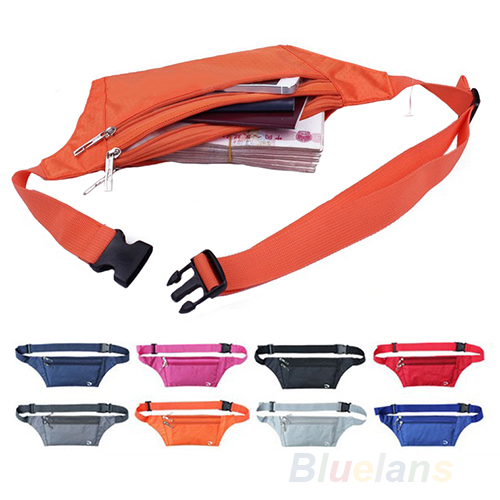 Unisex Running Bum Bag Travel Handy Hiking Sport Fanny Pack Waist Belt Zip Pouch 1F86
