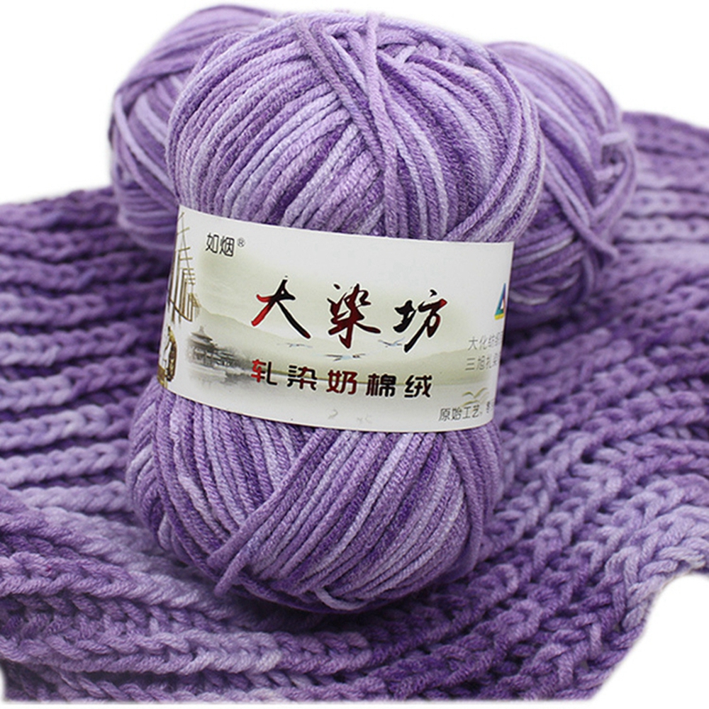 1ball×50g Soft Natural Smooth Bamboo Cotton hand Knitting Yarn White Blue Violet
