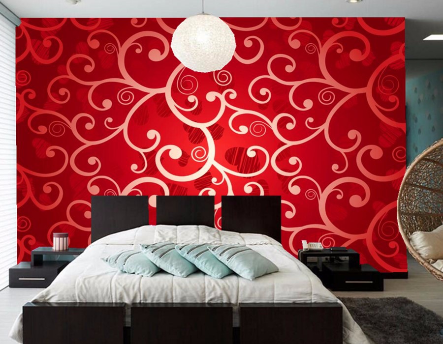 red bedroom wallpaper