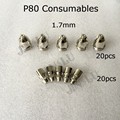 Hafnium 20PK Nozzle 1 7mm 20PK Electrode P80 Panasonic Feimate Air Plasma Cutting Torch Consumables