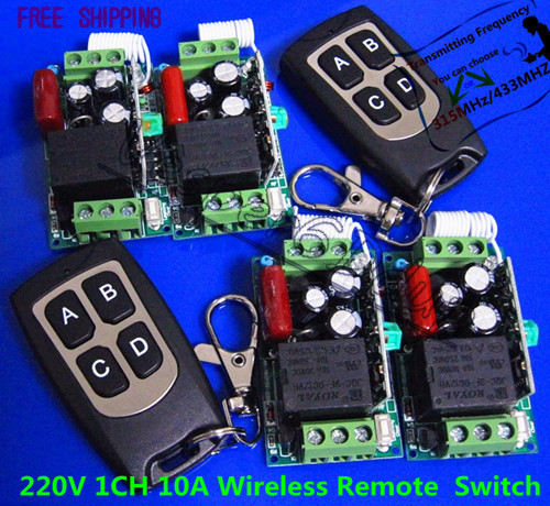 Wireless Remote Controller Wireless Power Switch System 4 Receiver 2 Transmitter 1CH 10A Light Lamp LED