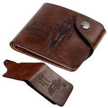 2014 Men’s classical vintage leather purse Men’s Solid  Lether Card Wallet with Letters and cartoons print outer FM099#S5