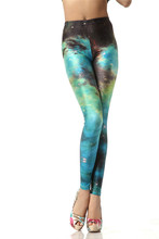 2015 New Sport Leggings For Women Digital Printing Galaxy Universe Sportswear Running Pants Tall Waist Exercise