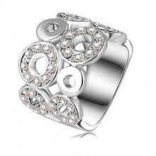 2014 New Design Engagement Rings Platinum Plated Genuine Austrian Crystal SWA Element Round Ring Fashion Jewelry Ri-HQ0061