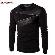 Plus Size 5Xl Leather Patchwork Hoodies Men Zipper Decoration Sweatshirt Men Casual Sport Coat Fashion Men’S Clothes Hoodie