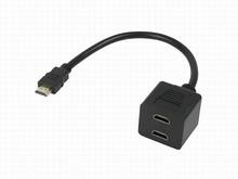 Микро-hdmi мужчина к двойной HDMI женский от 1 до 2 разъём(ов) Y разветвитель кабель адаптер для HD TV