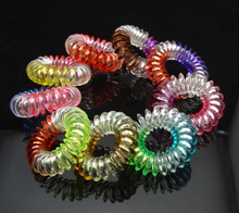 3cm 10 Pcs Lot Telephone Line Patchwork Candy Colors High Qualtity Triangle Ponytail Holder Elastic Hair
