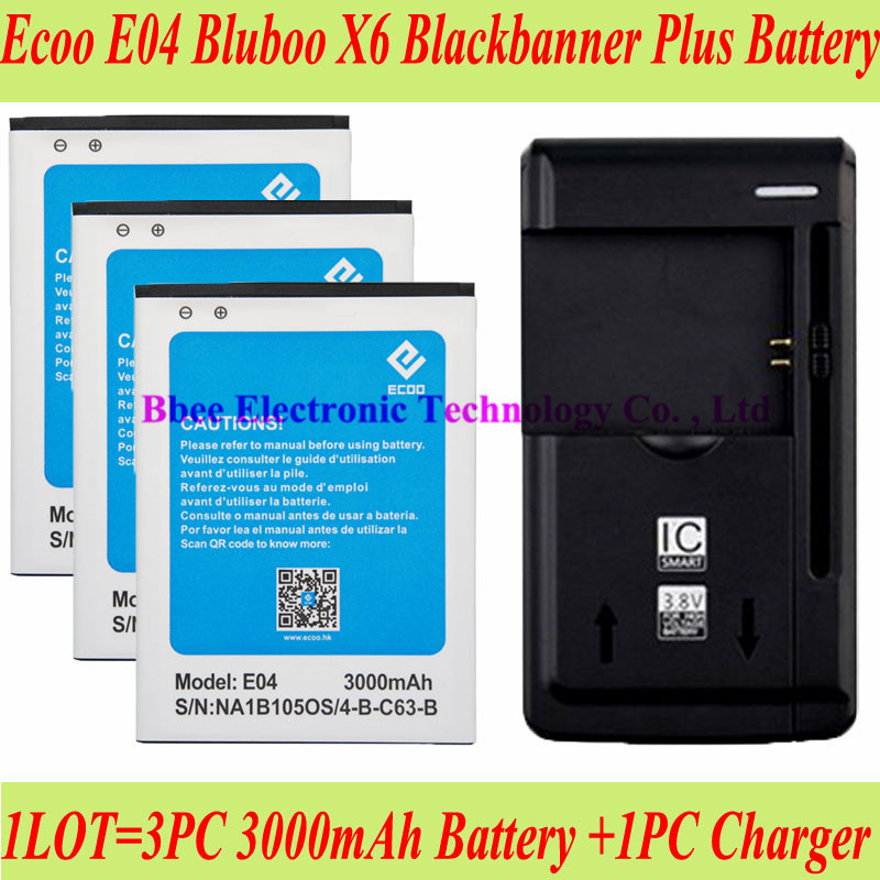 1 =  -   + 3000  ecoo e04 bluboo x6 blackbanner    bateria akku  pil