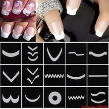 French Manicure DIY Nail Art Tips Guides Stickers Stencil Strip