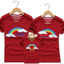 Dad Mom and Baby Kids Matching T-Shirt Cloud Rainbow Family Vacation T Shirts Men Women Tops Clothes Boys Girl Cotton Tee Shirt