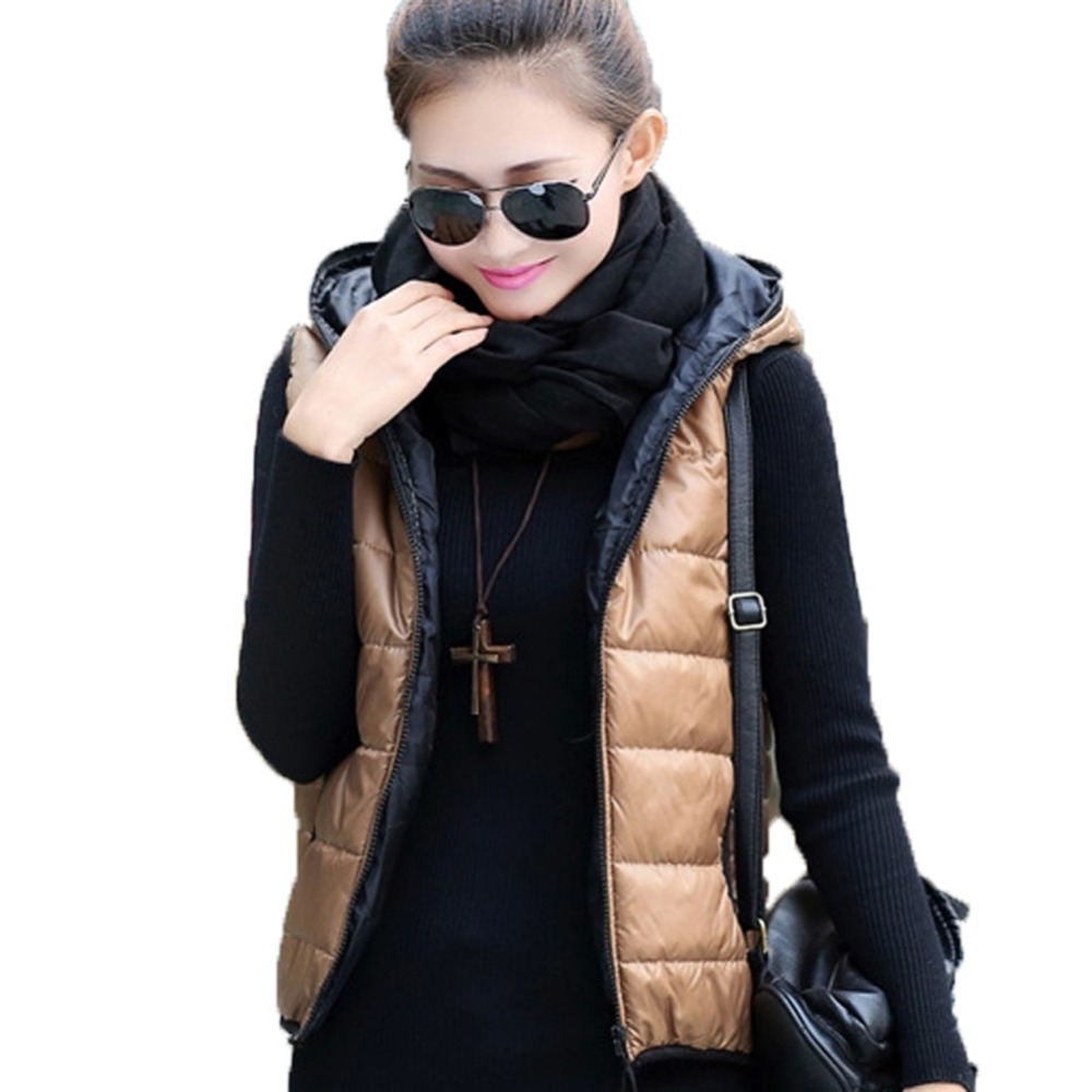 2015 New outerwear thickening patterns fashion casual cotton hooded vest women vest jacket Motorcycle Shipping 5Color