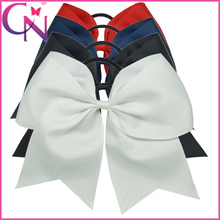 8″ Hot Sale Girls Cheer Bows High Quality Cheer Bow With Elastic Band Solid Grosgrain Ribbon Cheerleading Bow For Girl