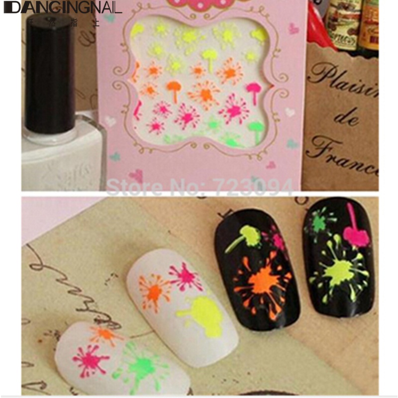 Fashion 3D Colorful Firework Nail Art Tips Design Stickers Decal Acrylic Manicure Decorations Beauty Tools Free