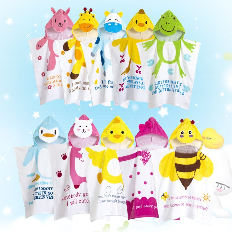 2015-NEW-Free-Shipping-100-Cotton-Children-s-Hooded-Towel-Mantle-Bath-Towel-Printed-Hoodie-Towel (1)