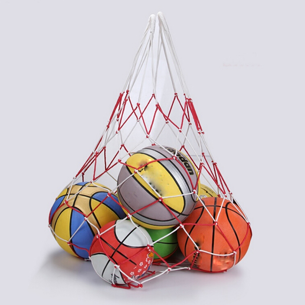 Storage Bag Football Basketball Draw Cord Mesh Sack Ball Carry Net For 10 Balls. 