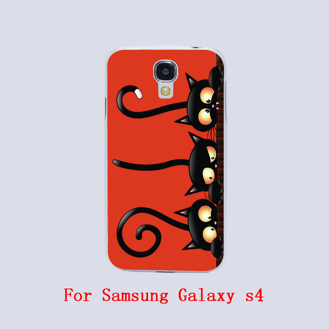 black cat halloween Design Black skin phone cover cases For Samsung Galaxy S3 9300 /S4 /S5 /S6 /S6 Edge
