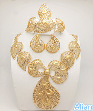 New Year Big Sales! 2016 new big Necklace earrings sets fashion dubai african 18K gold plated jewelry sets set