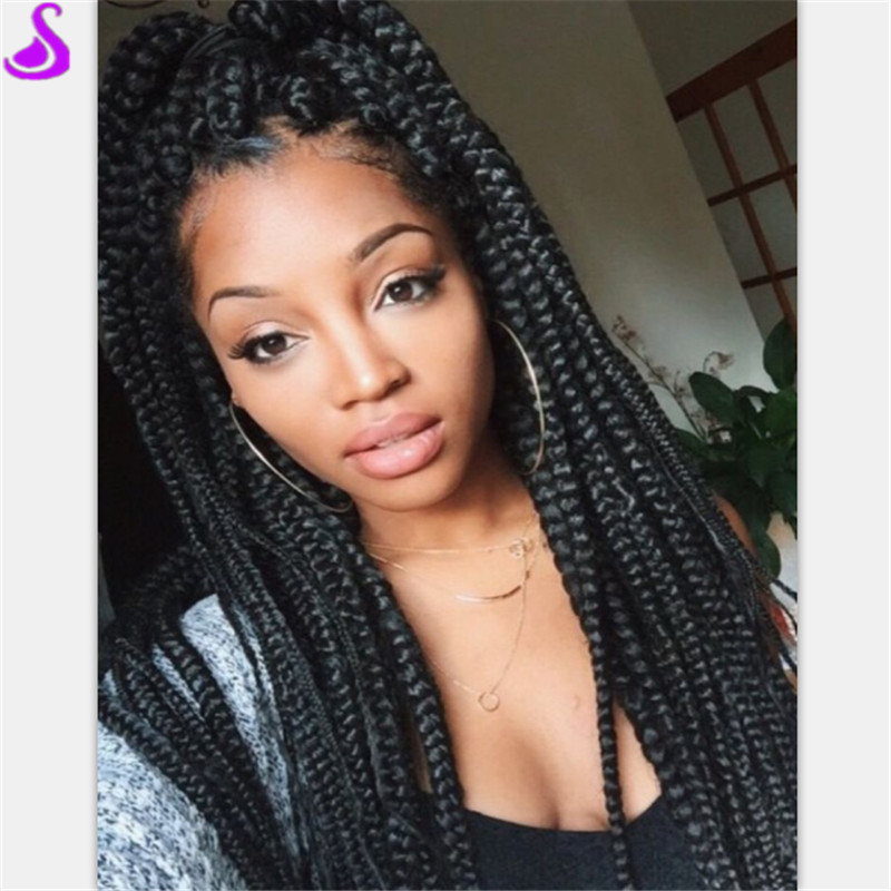 Thick Braided African Wigs | braided lace front wigs long black synthetic wigs for Thick Braided African Wigs | braided lace front wigs long black synthetic wigs for