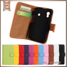 Genuine Leather Flip Cases For Samsung Galaxy Ace S5830 GT 5830 S5830i Wallet Stand Cover Case