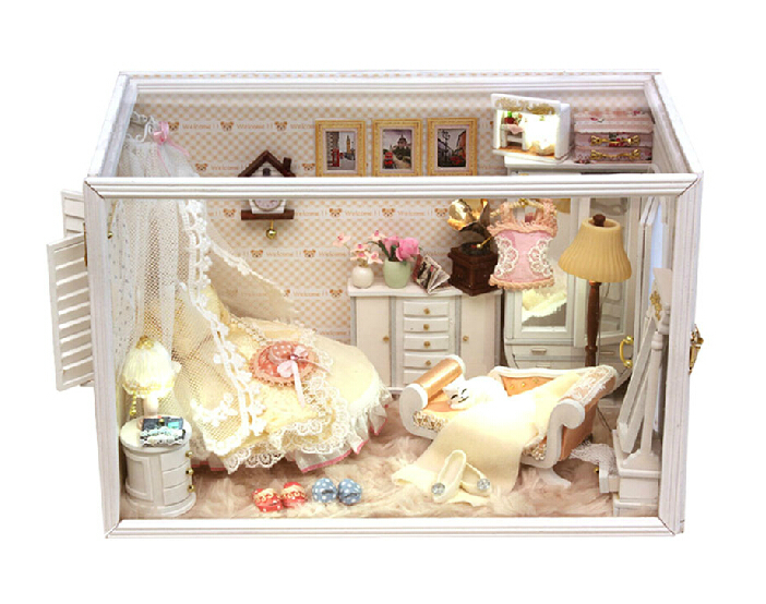 Diy Doll House Model Building Kits 3D Miniature Handmade Wooden Dollhouse Toy Christmas Birstday Gift-Perfect Flower Married