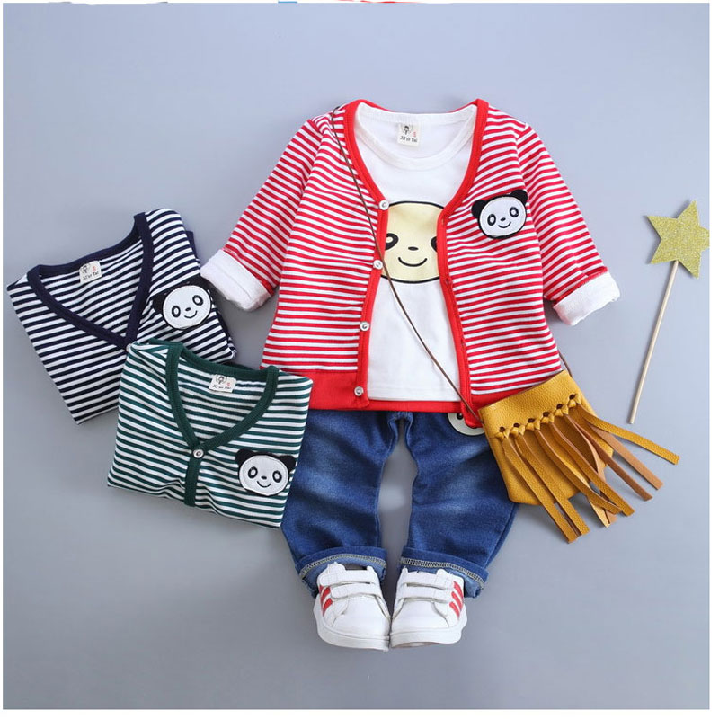 New Autumn Casual Suit For Baby font b Boys b font Cartoon 3 Piece Child Garment
