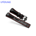Quality Genuine Leather Watchband 26mm Black For Mens Leather Strap Pin Buckle For Audemars Piguet