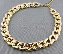Vintage Silver/Gold/ Rose gold Chunky Chain Necklace For Women  Long Chian CCB Plastic Collar Necklace New Fashion Jewelry