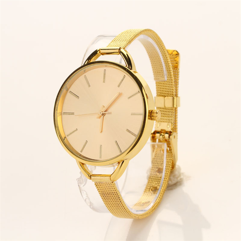 Delicate Hot relogio feminino Girls Women Ladies Analog Stainless Quartz Bracelet Wristwatch Watch Gold Ma29