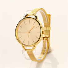 Delicate Hot! relogio feminino Girls Women Ladies Analog Stainless Quartz Bracelet Wristwatch Watch Gold Ma29