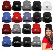 hot! winter men women's hat caps beanie bone skullies Wool Knitted hats for winter women child diamond bone wholesale(China (Mainland))