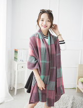 Autumn Winter Plaid Cashmere Scarves Brand Women Pashmina Large Shawls and Scarves Soft Long Knitted Tartan Scarf For Ladies