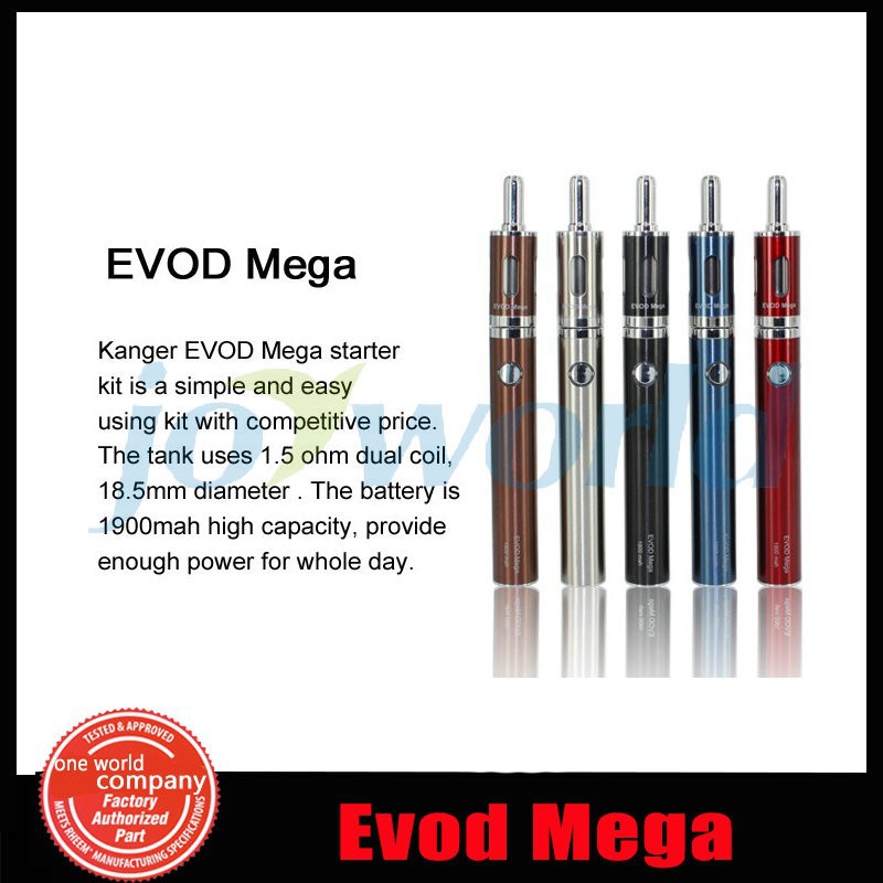 100% Original Kanger EVOD mega package Kangertech e cigarette Specific Package 1900mAh Evod Mega Battery Package with Evod Mega Atomizer (10)