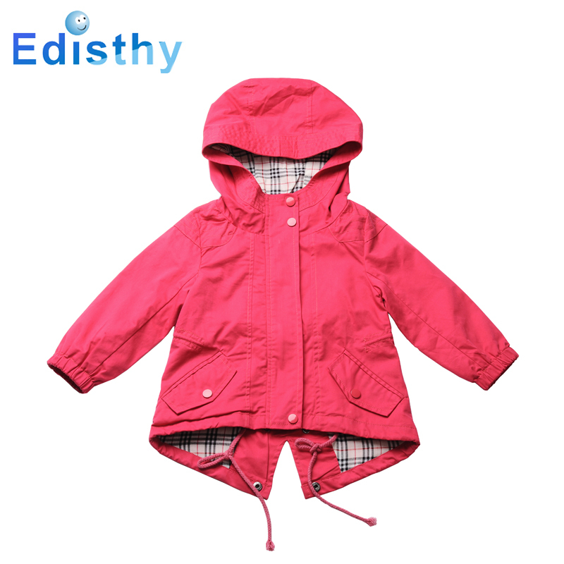 2015 New Children Outerwear Girls Coats Long Sleeve Jacket Kid Girl Fashion Hoodies Autumn Outerwear Grid In Material  Coat