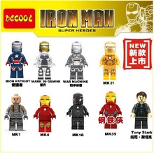 Venta al por mayor 10 lote Decool 0160-0168 Building Blocks Super Heroes Minifigures ladrillos cifras juguetes compatibles con lego