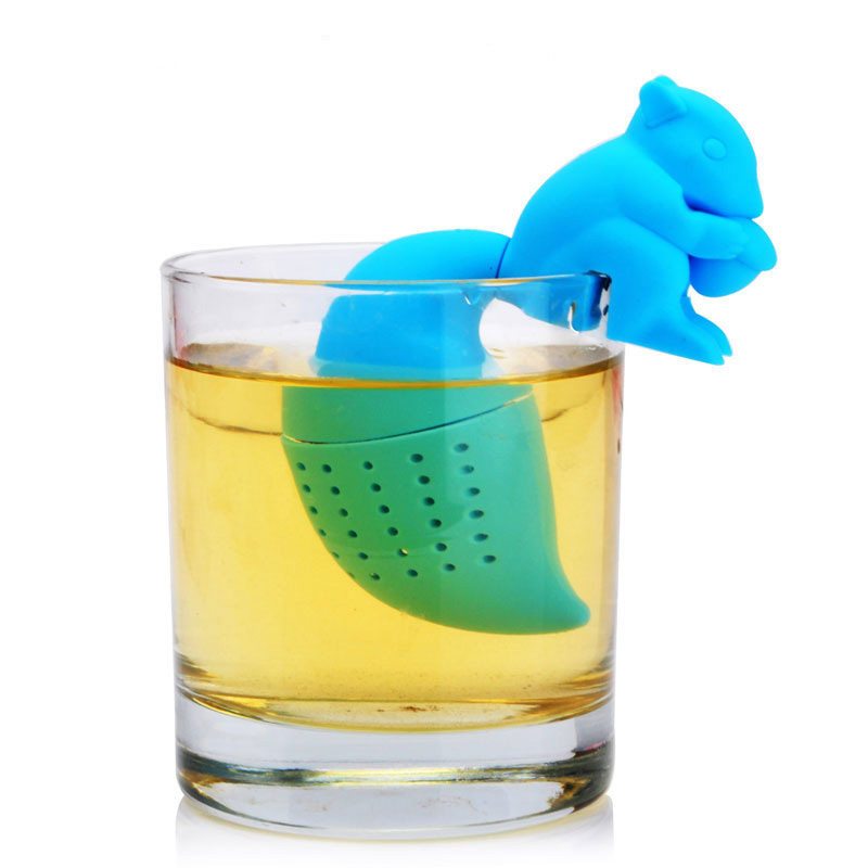 High Quality Cute Squirrel Tea Strainer Silicone loose leaf Tea Infuser