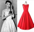 Hepburn wind 2016 summer New high end fashion Restores ancient ways Dress Elegant temperament Round collar
