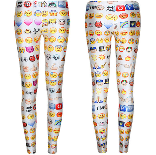 west knitting F176 2015 Women s Emoji Jogger Leggings Exercise Pants Casual Hip Hop Funny Plus