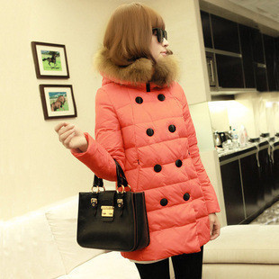 2015-New-Fashion-Women-Coat-Winter-Down-Parkas-Coat-Thick-Double-Breasted-Fur-Collar-Candy-Color